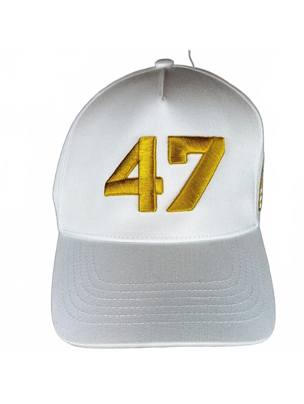 Rare Official Turning Point USA With Logo Charlie Kirk White Gold Trump 47 Hat